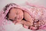 Pink Newborn Photography Wrap, Pink Lace Wrap - LoliBean