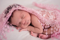Pink Newborn Photography Wrap, Pink Lace Wrap - LoliBean
