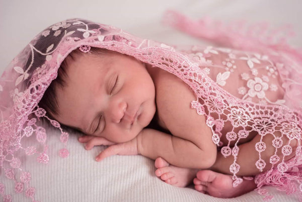 Pink Newborn Photography Wrap, Pink Lace Wrap - LoliBean