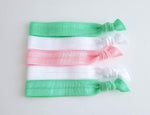 Pastel Mint Hair Ties, Yoga Hair Tie Set - LoliBean