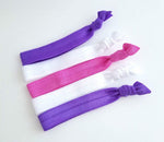 Yoga Hair Ties, Pink and Purple Hair Tie Set - LoliBean