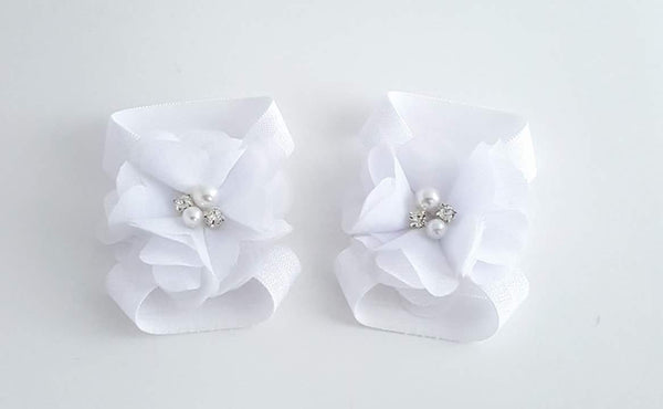 White Barefoot Baby Sandals - LoliBean