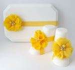 Yellow Barefoot Sandals and Matching Headband Set - LoliBean