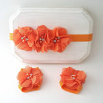 Orange Barefoot Baby Sandals - LoliBean