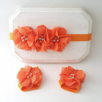 Orange Barefoot Baby Sandals - LoliBean