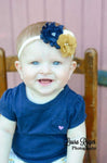 Navy and Mustard Autumn Headband - LoliBean