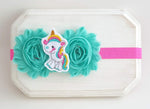 Hot Pink and Aqua Unicorn Headband, Unicorn Headband - LoliBean