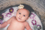 Cream Skinny Elastic Headband, Newborn Headband
