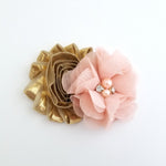 Gold and Peach Hair Clip, Girls Hair Clips - LoliBean