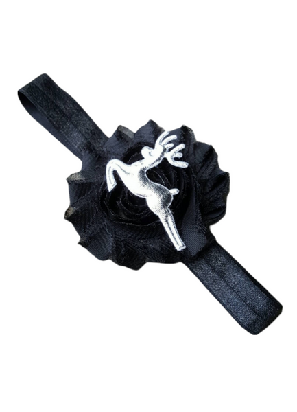 Black and Silver Reindeer Headband