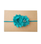 Teal Chiffon Flower Headband