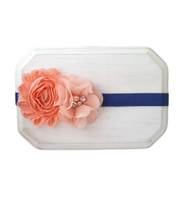 Peach and Navy Blue Headband
