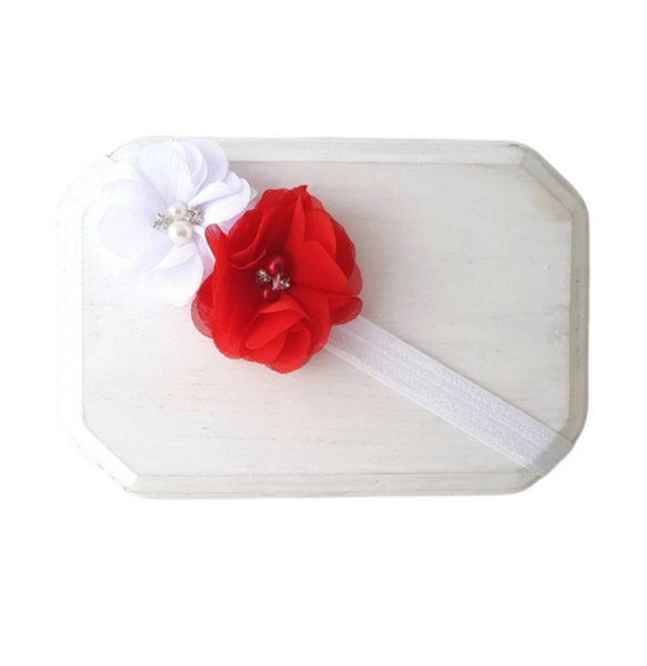 Red and White Valentine's Day Headband