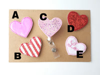 Heart Retractable Badge Reel, Valentine's Day Badge Reels, Nurse Badge Reel