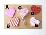 Heart Retractable Badge Reel, Valentine's Day Badge Reels, Nurse Badge Reel