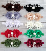 Shabby Flower Headbands, You Pick Color - LoliBean