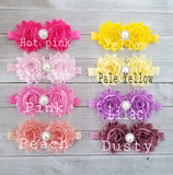 Shabby Flower Headbands, You Pick Color - LoliBean