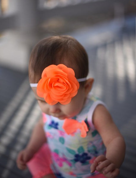 Neon Orange and White Headband