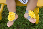 Yellow & Gray Barefoot Baby Sandals