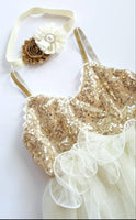 Gold and Ivory Birthday Dress - LoliBean