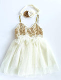 Gold and Ivory Birthday Dress - LoliBean