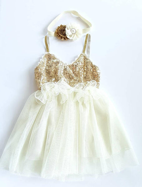 Gold and Ivory Birthday Dress - LoliBean