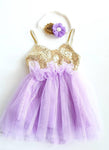 Lavender and Gold Birthday Dress - LoliBean